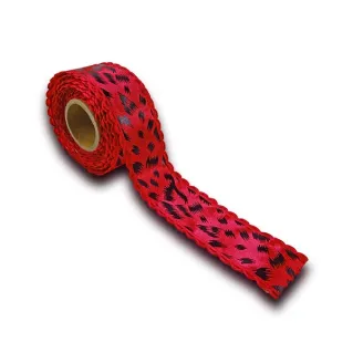 30mm Cotton Ribbon Decorated for Decorations and Bows 5mt Red