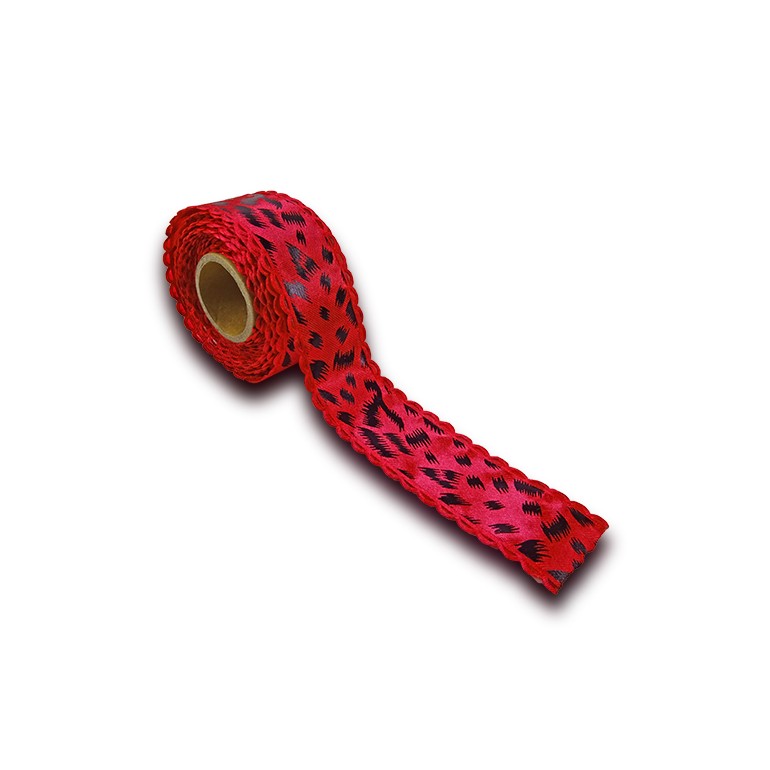 Passamaneria nastro maculato rosso mm30 Mt.5