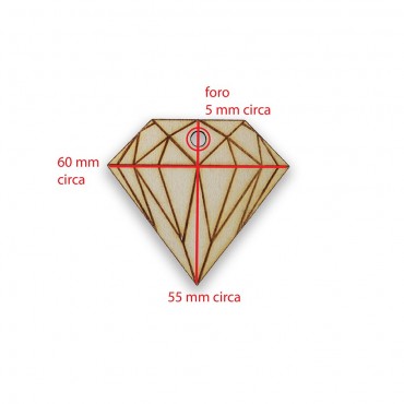 TL102 Diamond - decoration - Wooden - Laser cut