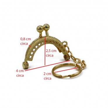 Clic Clac portachiavi cm 4x3,5 Oro