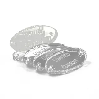 Etiquetas handmade EDICIÓN LIMITADA forma ovalada 5pz Trasparente