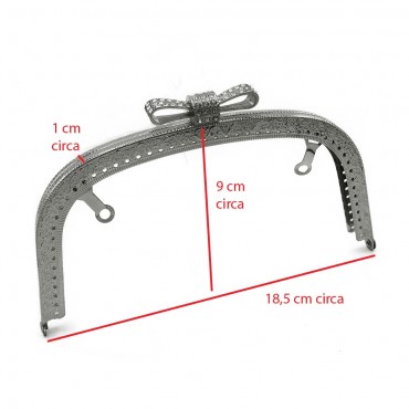 Clic clac Swarowsky Square cm 18,5 x 9 Argento