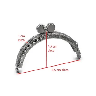 Chiusura clic clac Bubble argento 8,5 cm | Tessiland