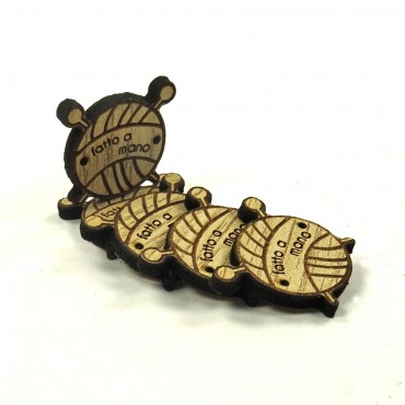 Handmade Label - Pressed Wood - Ball of yarn-5 pcs