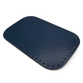 Fond de sac rectangulaire 28X18 en simili cuir fabriqué en Italie Navy