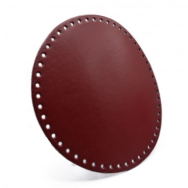 Round bag bottom 23 cm for crochet bags in Burgundy eco-leather | Tessiland