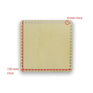 Fond carré en bois 15 cm pour paniers | Tessiland