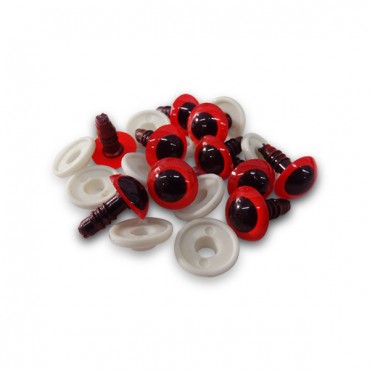 Occhi fissi cristallo Rosso per amigurumi mm8-Bustina 10 pezzi
