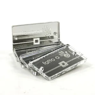 Etiquetas hechas a mano HECHO A MANO forma Pochette 5pz Argento