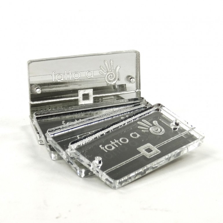 Handmade Labels - Plexiglas - Mirror effect - Silver - Purse-5 pcs