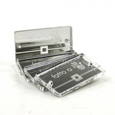 Handmade Labels - Plexiglas - Mirror effect - Silver - Purse-5 pcs
