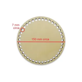 Fond rond en bois 15 cm trous 7 mm | Tessiland