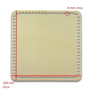 Fond carré bois 22 cm pour paniers | Tessiland