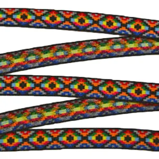 Cinta elástica decorativa de fantasía para cinturones y aplicaciones 25mm Giallo multicolor