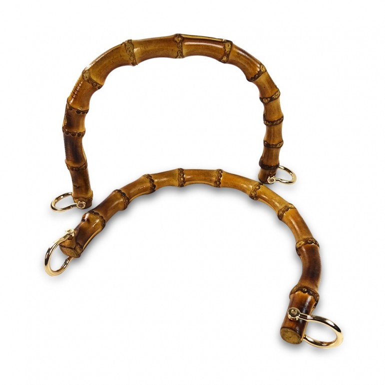 Manici in bamboo con gancio Oro per borse a uncinetto | Tessiland