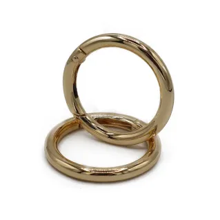 Mosquetones de anillo con cierre de resorte para asas y correas de bolsos Oro