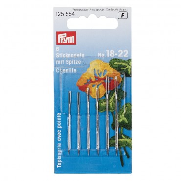 Aghi per Lana con punta cruna dorata misure da 18 a 22 Prym 6pz