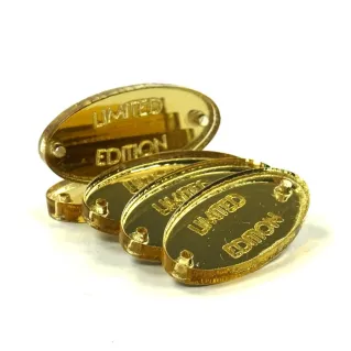 Étiquettes faites à la main ÉDITION LIMITÉE forme ovale 5pcs Oro
