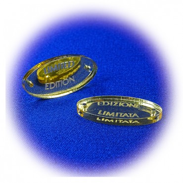 Etiqueta Handmade Plexi efecto Espejo Oro dibujo Limited-5 pz