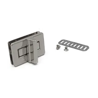 Eaves Rectangular Turn Closure for Bags and Pouches Argento