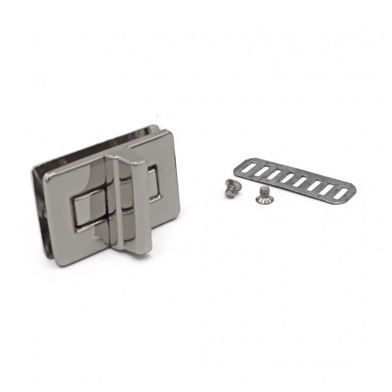 Turn clasp for bags - Silver