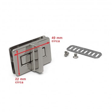 Turn clasp for bags - Silver