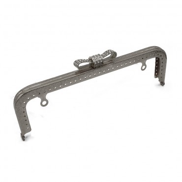 Clic clac Nœud Swarowsky  cm 20 x 6 Argent