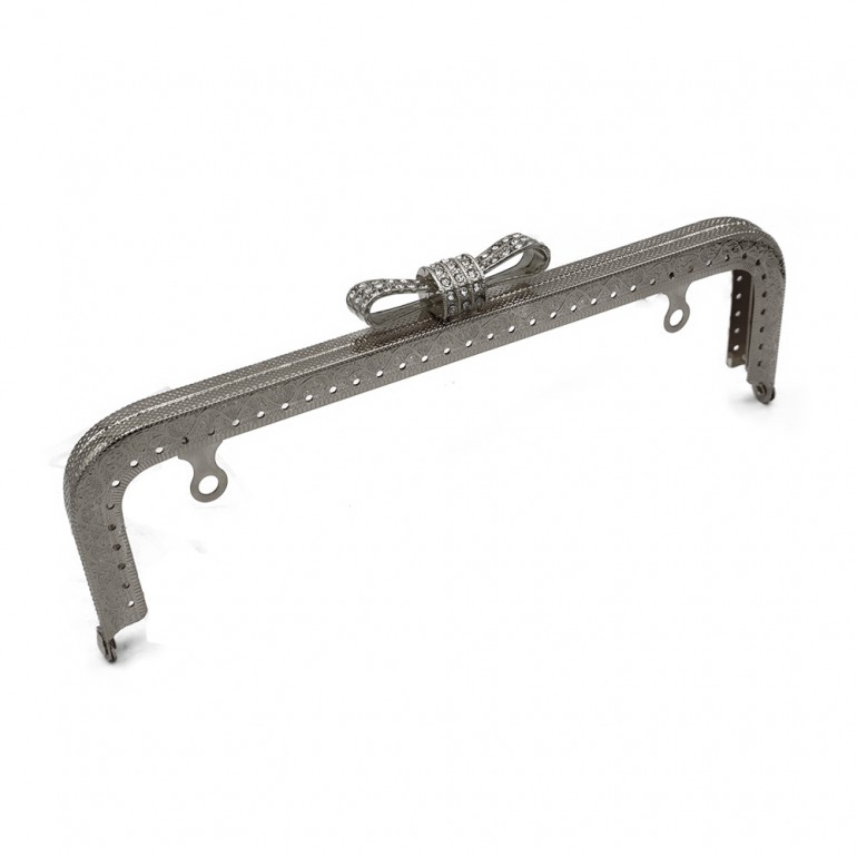 Clic clac Fiocco Swarowsky  cm 20 x 6 Argento