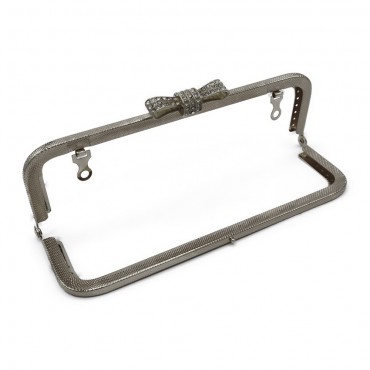 Clic clac Fiocco Swarowsky  cm 20 x 6 Argento