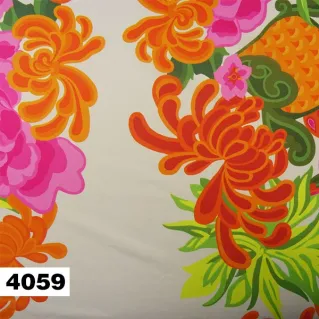 Tejido Satén Floral Naranja México | Tessiland