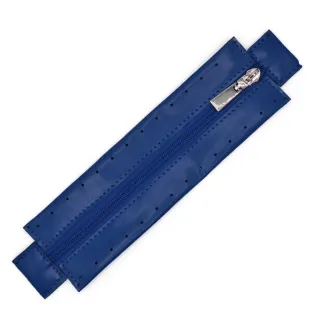 Zipper in eco-leather with sewable border for bags Bluette