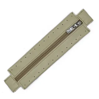 Zipper in eco-leather with sewable border for bags Avorio