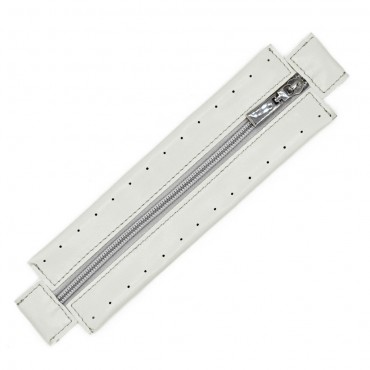 Zip lampo in ecopelle con bordura cucibile per borse Bianco
