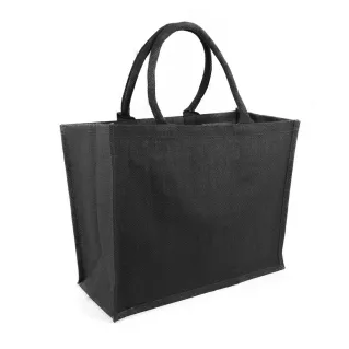 Sac en jute avec poignées en coton pour broderie et applications Gris