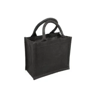 Sac en jute avec poignées en coton pour broderie et applications Gris