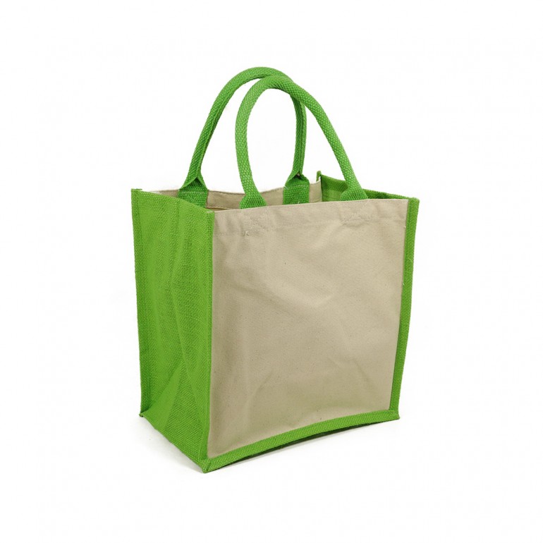 Bolso Yute Canvas 30x30 Apple Green Bicolor | Tessiland