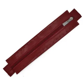 Zipper in eco-leather with sewable border for bags Bordeaux