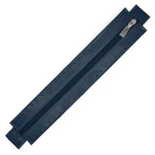 Cremallera de ecopiel con borde cosible para bolsos Navy