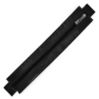 Zipper in eco-leather with sewable border for bags Nero