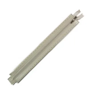 Zipper in eco-leather with sewable border for bags Avorio