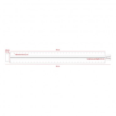 Zip 40cm Lampo per borsa Cipria