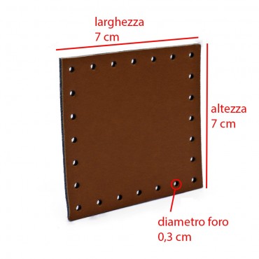 Carré en éco-cuir 7x7 Tessiland pour applications au crochet Cuir