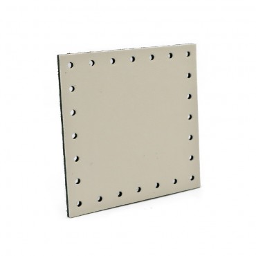 Square Eco leather 7x7  Tessiland for Crochet Applications Cream