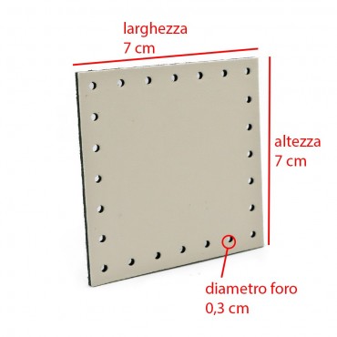 Mattonella Ecopelle 7x7 Tessiland per applicazioni a uncinetto Panna