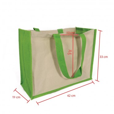 Jute Canvas Bag Natural Apple 42x33 | Tessiland