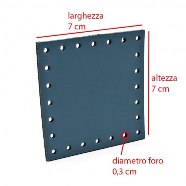 Square Eco leather 7x7  Tessiland for Crochet Applications Avio