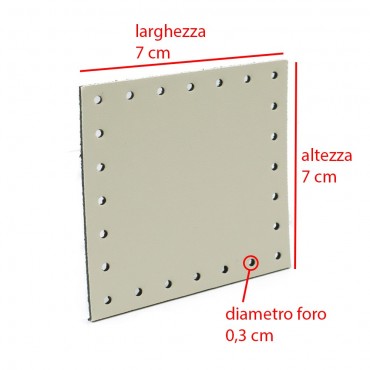 Mattonella Ecopelle 7x7 Tessiland per applicazioni a uncinetto Avorio