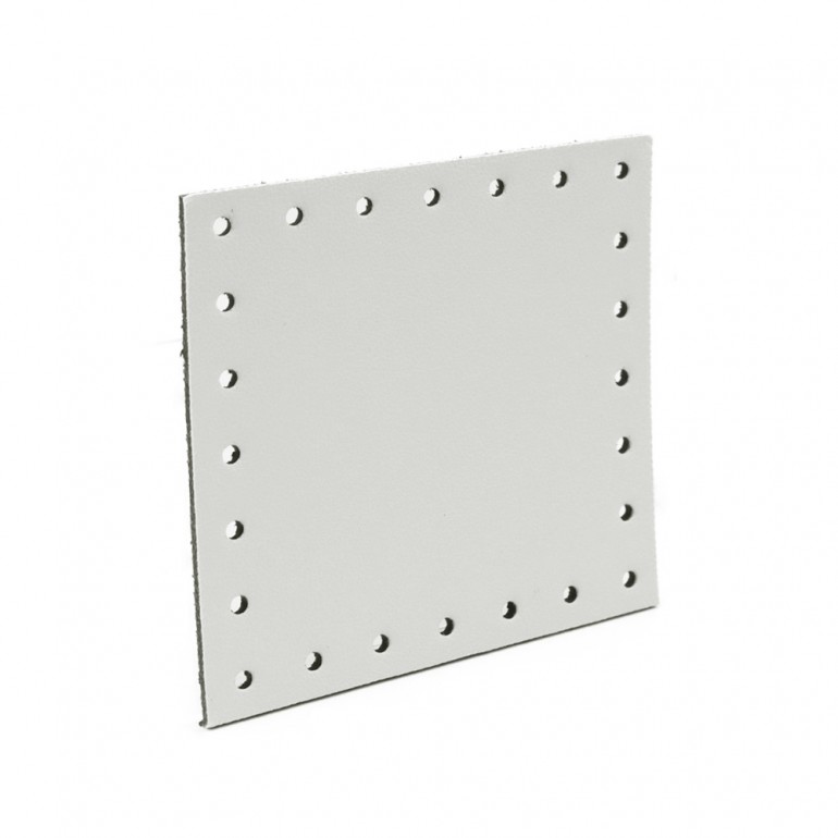 Carré en éco-cuir 7x7 Tessiland pour applications au crochet Blanc