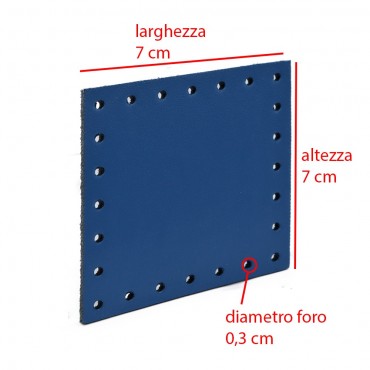 Mattonella Ecopelle 7x7 Tessiland per applicazioni a uncinetto Bluette