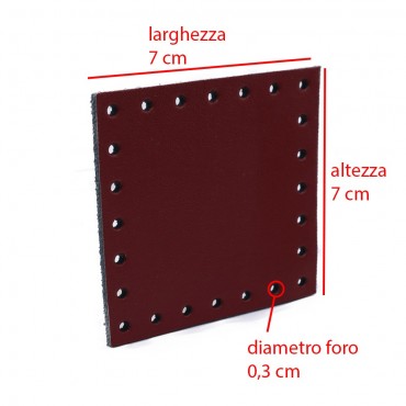 Square Eco leather 7x7  Tessiland for Crochet Applications Burgundy